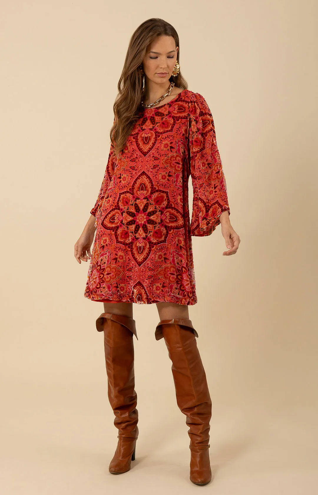 Alora Velvet Burnout Dress