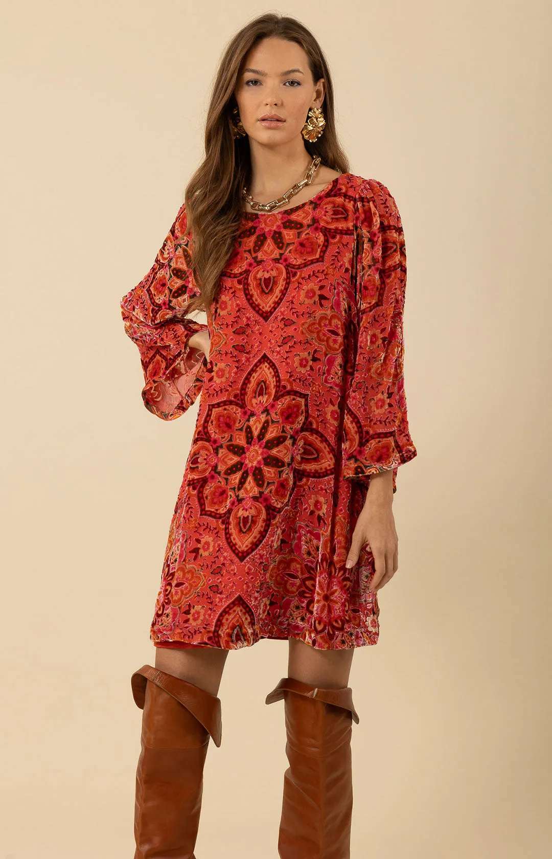 Alora Velvet Burnout Dress