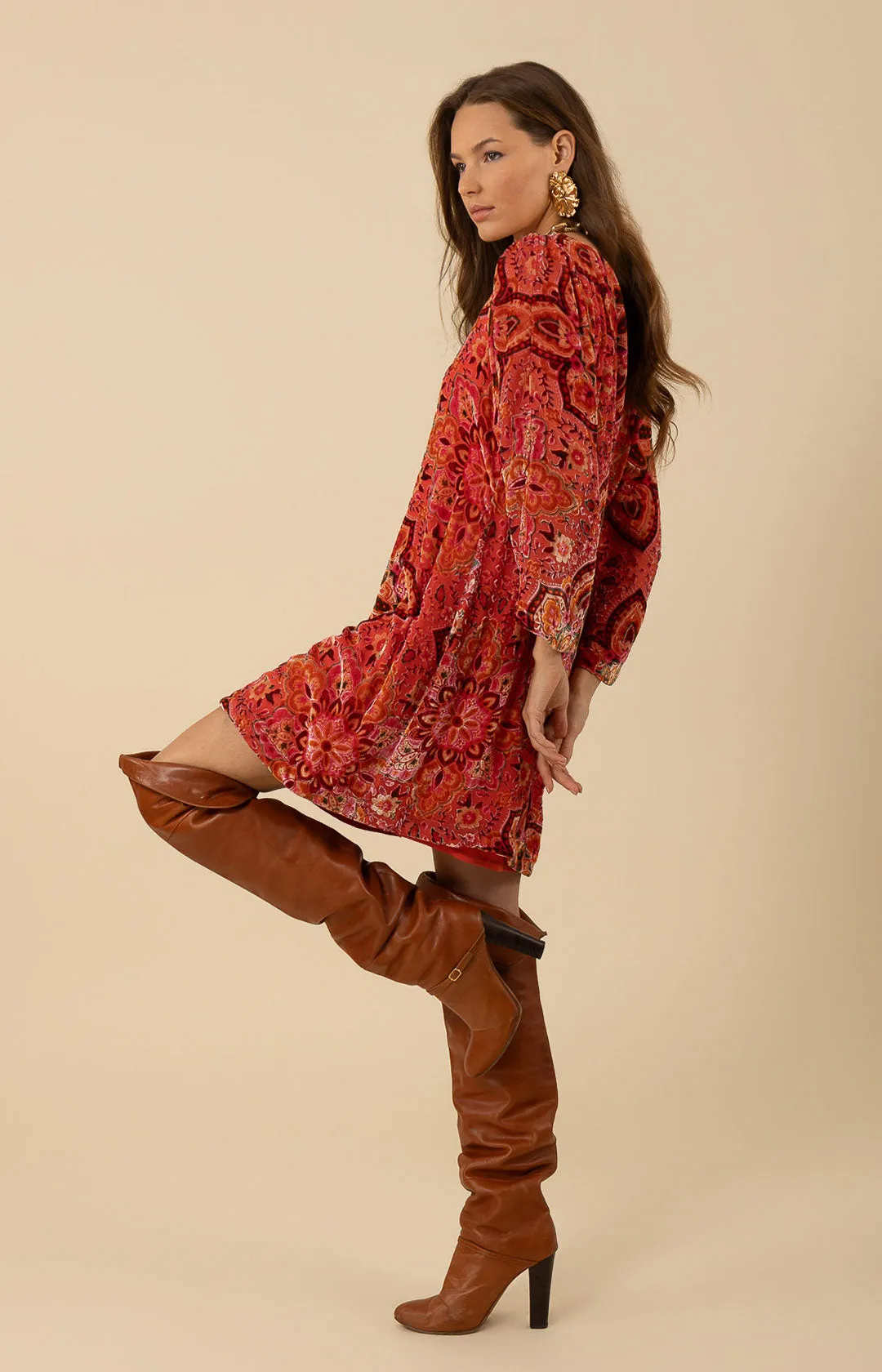Alora Velvet Burnout Dress