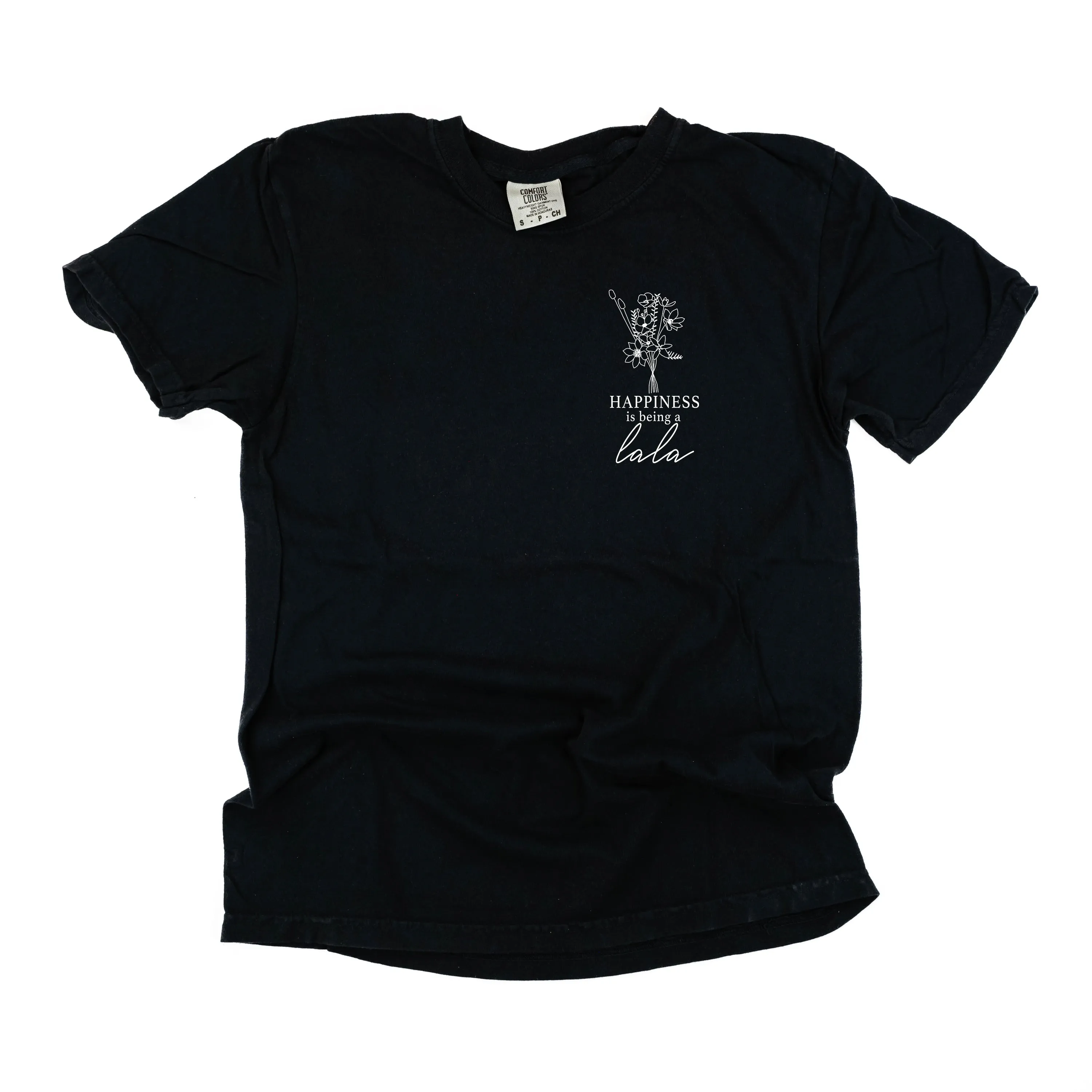 Bouquet Style - Happiness is Being a LALA - SHORT SLEEVE COMFORT COLORS TEE