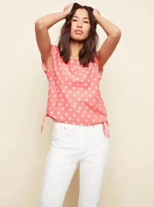 Cap Sleeve With Side Tie [Coral-C4427]