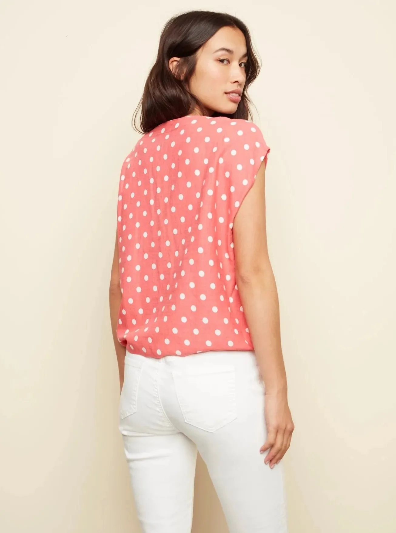 Cap Sleeve With Side Tie [Coral-C4427]