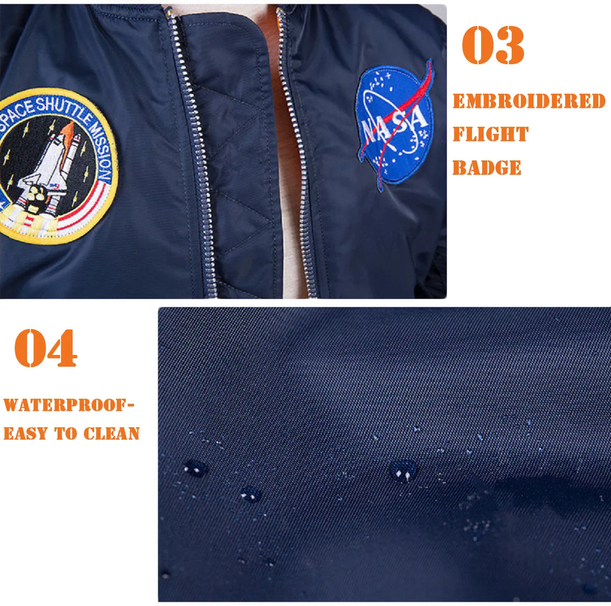 CORIRESHA Kids NASA Embroidery Jacket