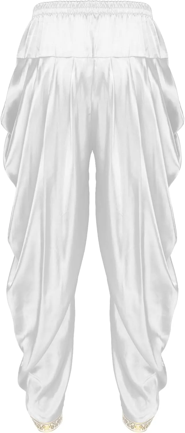 easyforever Men's Satin Harem Pants Lightweight Loose Elastic Waistband Yoga Baggy Trousers