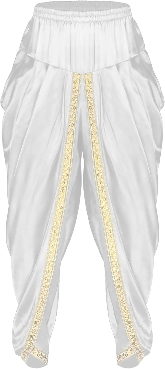 easyforever Men's Satin Harem Pants Lightweight Loose Elastic Waistband Yoga Baggy Trousers