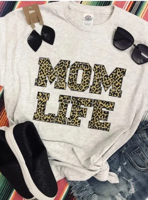 Leopard Mom Life Tee