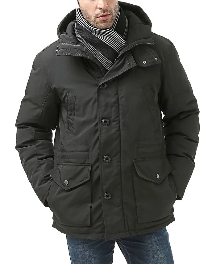 MODERM men's down parka with hood, black
