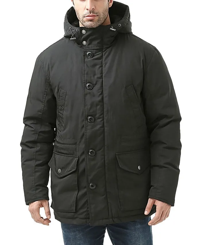 MODERM men's down parka with hood, black
