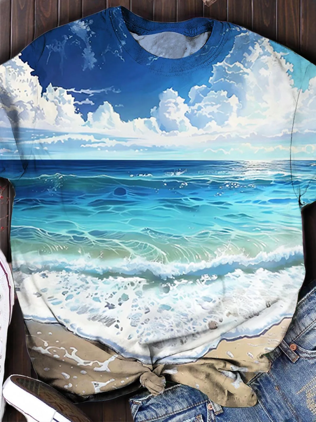 Summer Beach Printed Casual Tops