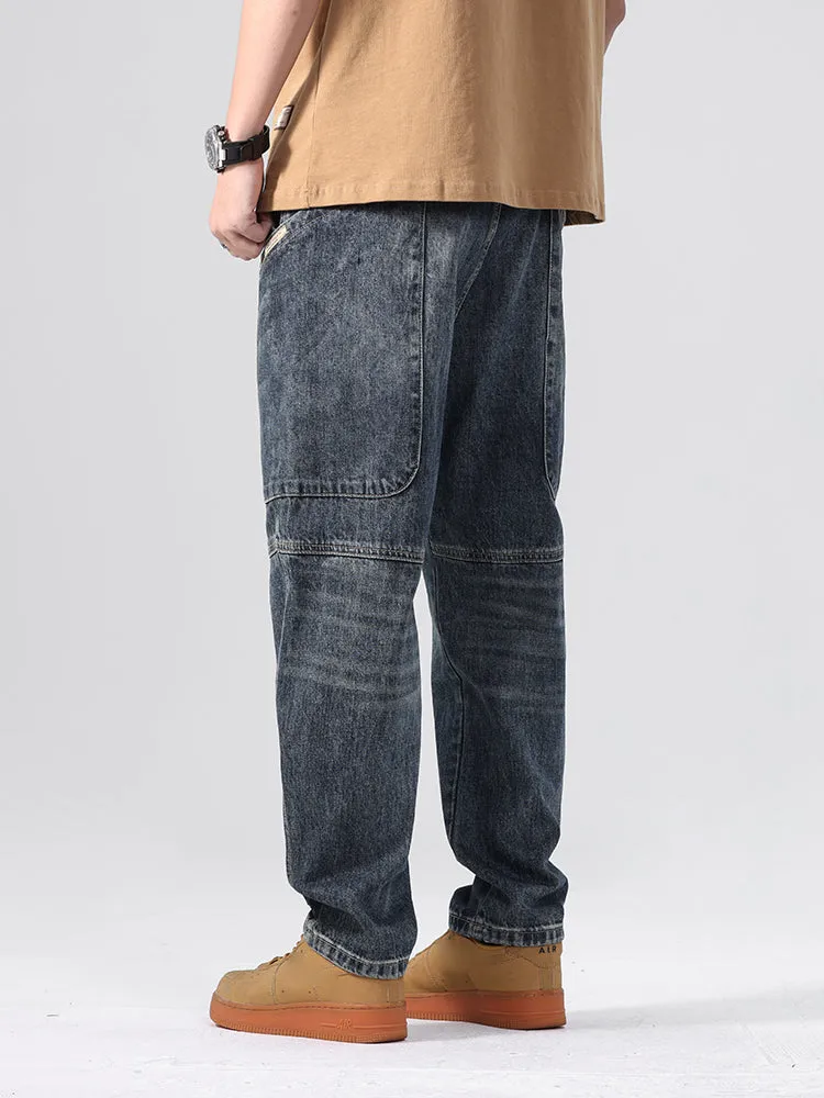 Vintage Straight Leg Loose Fit Casual Wide Men'S Jeans