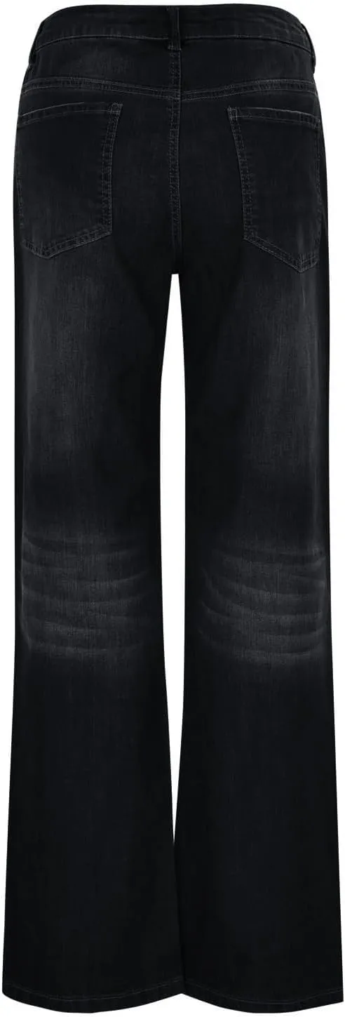 Women Baggy Boyfriend Jeans Pant Mid Rise Bootcut Jean High Waisted Jeans Flare Stretch Boyfriend Casual Denim Pants